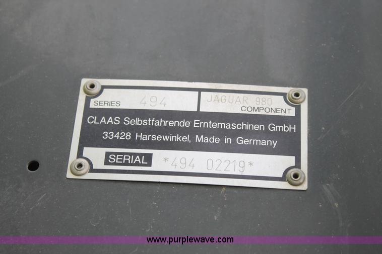 image for item H1541 2011 Claas Jaguar 980 forage harvester