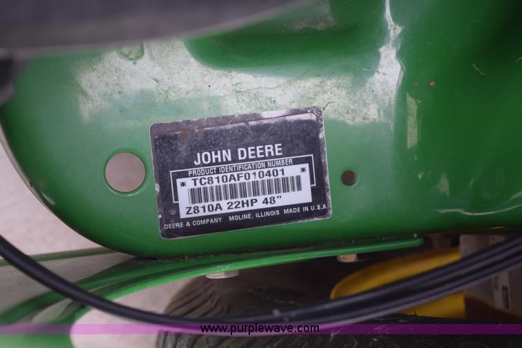 image for item K2414 John Deere Z810A Z-Trak lawn mower