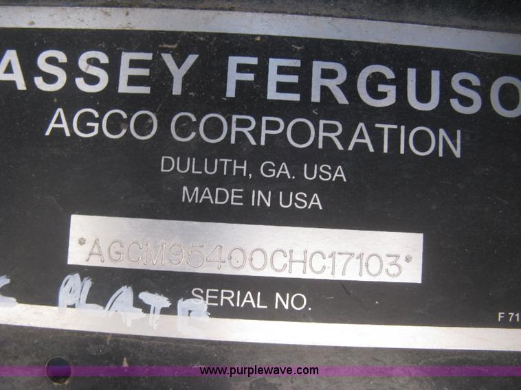 image for item K2999 2011 Massey Ferguson 9560 combine