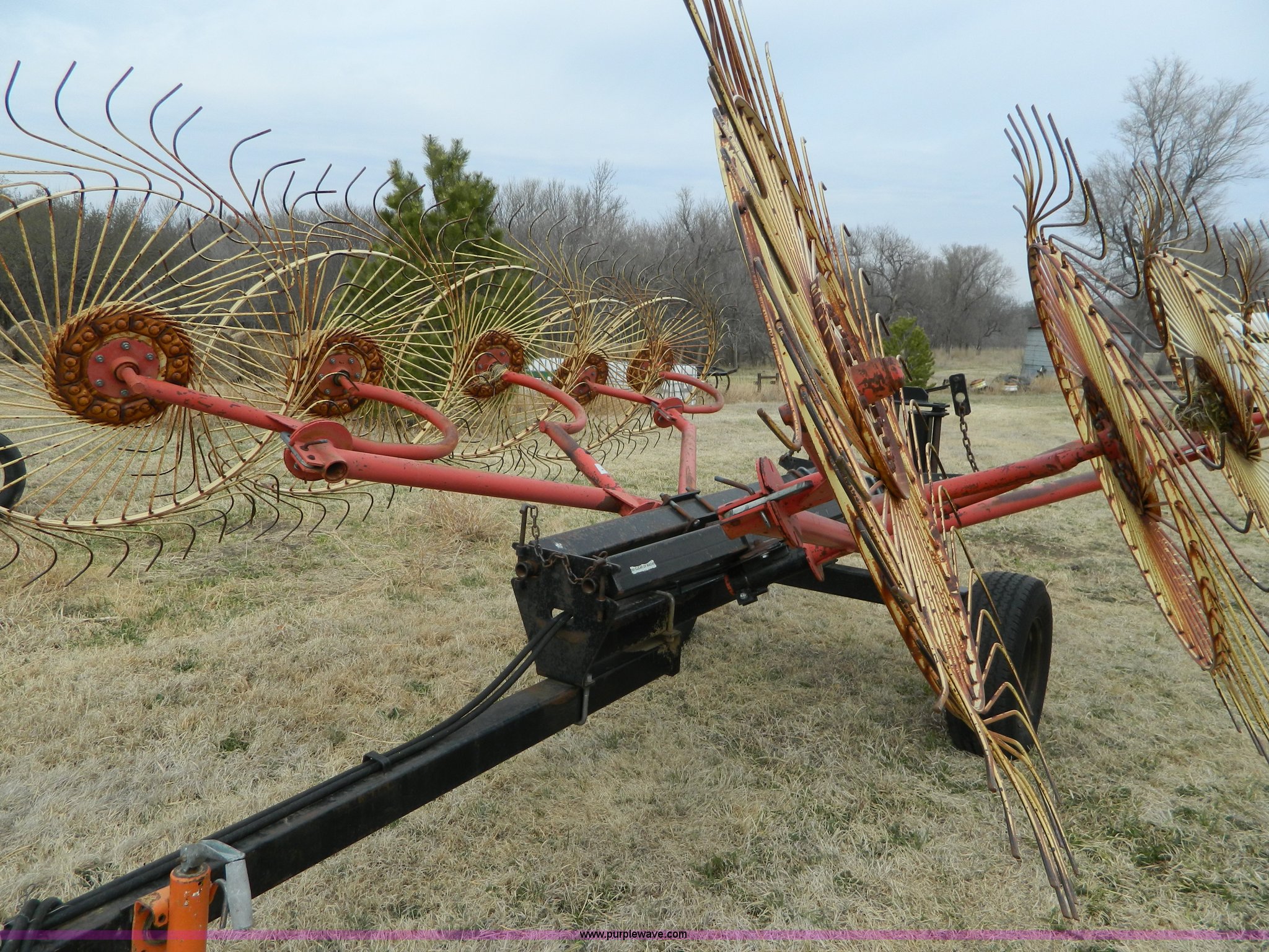 Kelderman 10 wheel hay rake in Wilson, KS Item AQ9253 sold Purple Wave