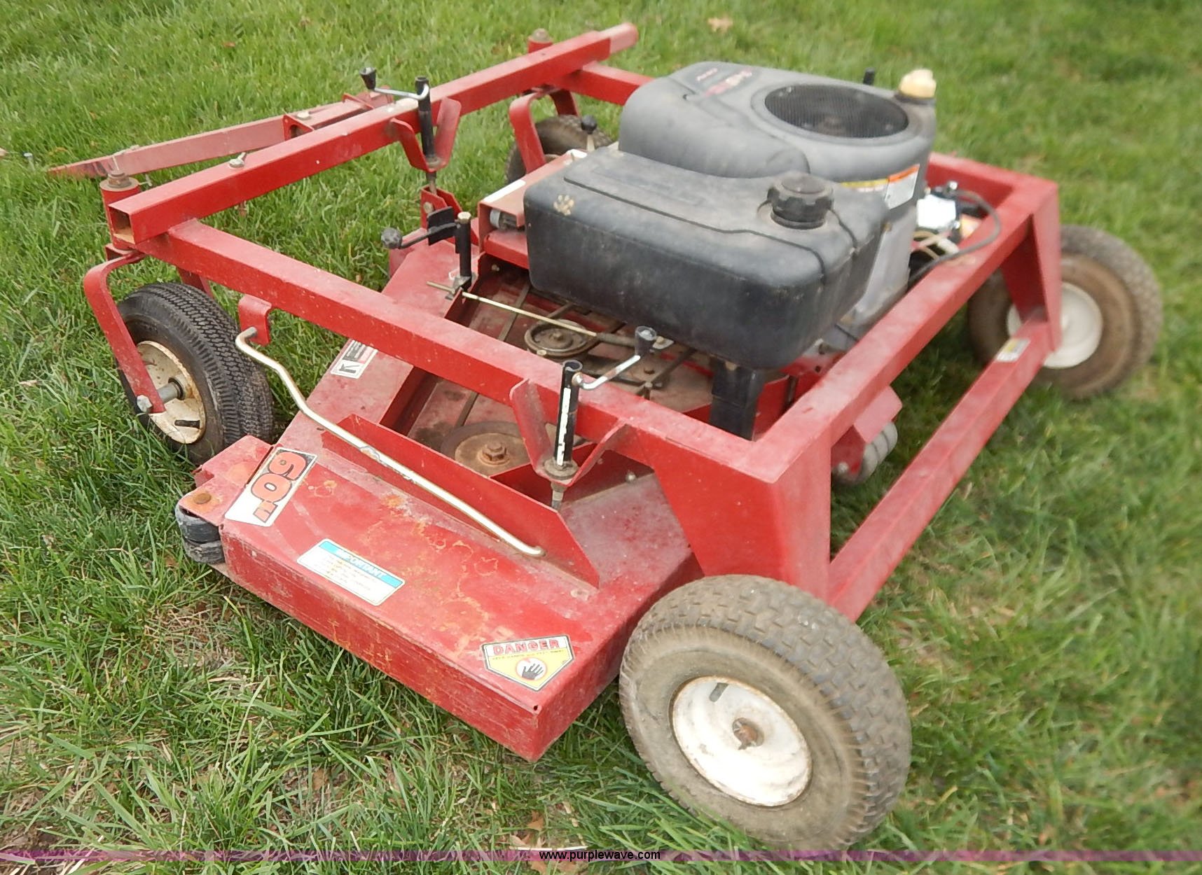 Swisher pull behind lawn mower in Gridley, KS Item K7410 sold Purple Wave