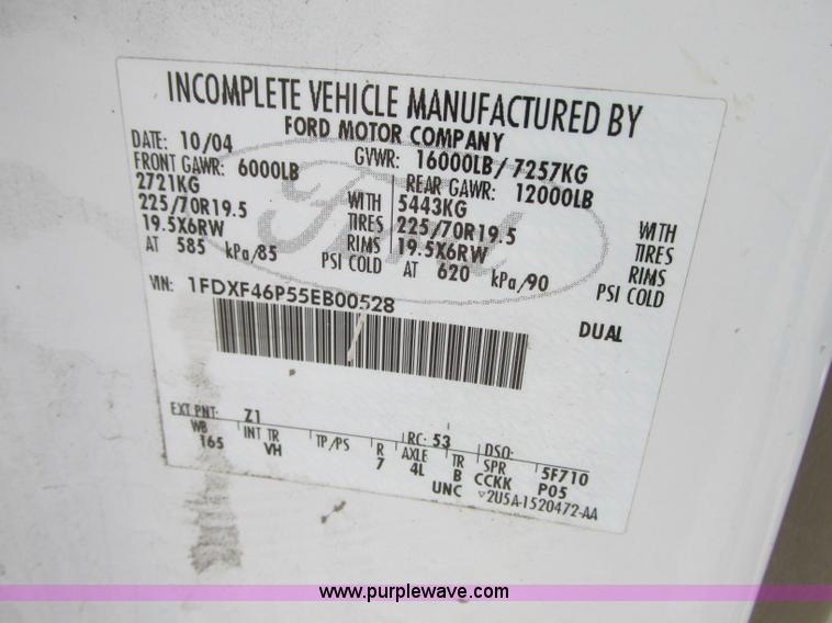 image for item AC9293 2005 Ford F450 Super Duty XL service truck