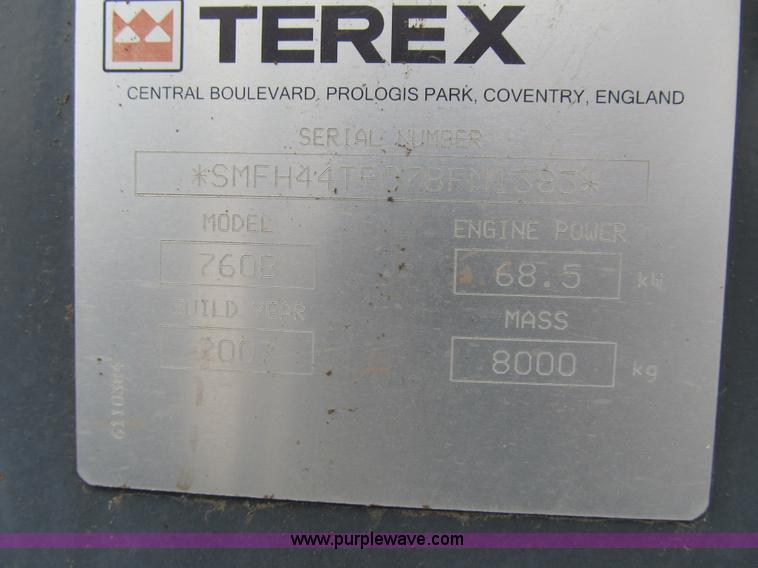 image for item AC9298 2007 Terex 760B backhoe