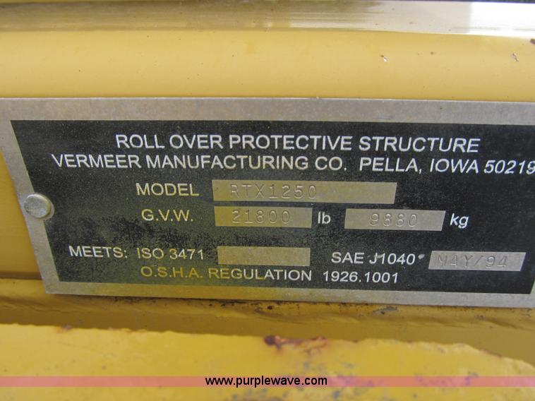 image for item AC9299 2007 Vermeer TRX1250 vibratory plow