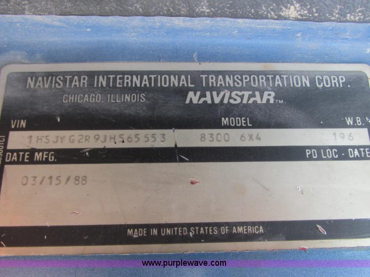 image for item AC9302 1988 International F8300 dump truck