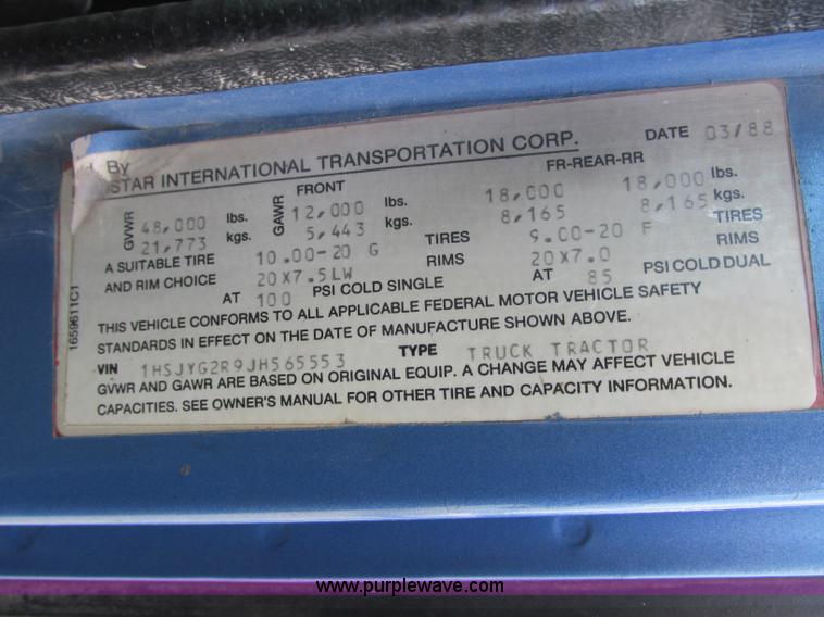 image for item AC9302 1988 International F8300 dump truck