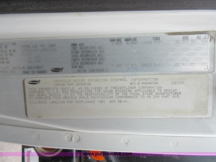 image for item AY9479 2001 Sterling M7500 Acterra flatbed truck