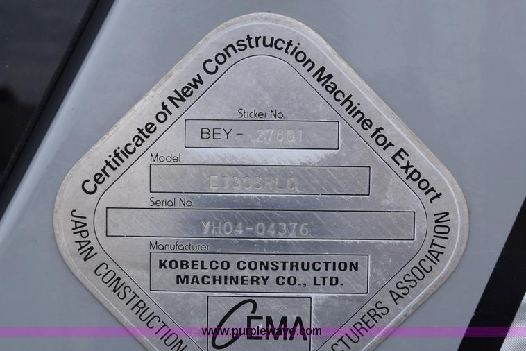 image for item E6284 2006 New Holland E130 SR compact excavator