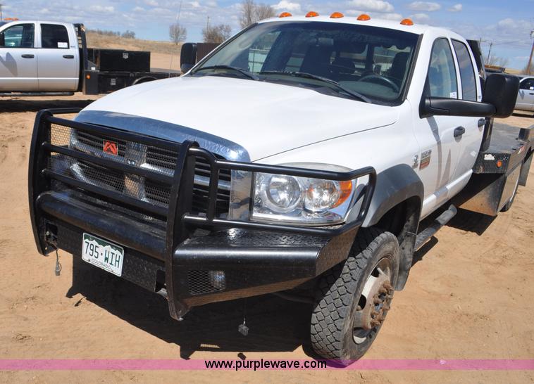 image for item F2346 2008 Dodge Ram 5500 SLT Quad Cab flatbed truck