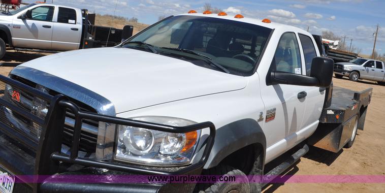 image for item F2346 2008 Dodge Ram 5500 SLT Quad Cab flatbed truck
