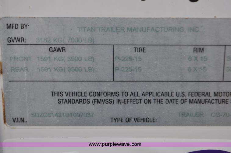 image for item F2361 2011 Titan enclosed trailer