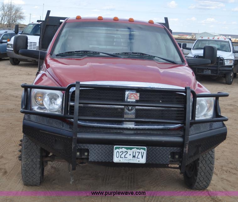image for item F2365 2008 Dodge Ram 5500 HD Quad Cab flatbed truck