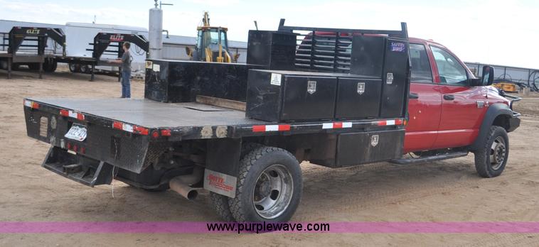 image for item F2365 2008 Dodge Ram 5500 HD Quad Cab flatbed truck