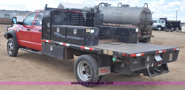 image for item F2365 2008 Dodge Ram 5500 HD Quad Cab flatbed truck