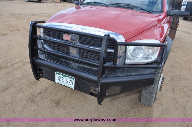 image for item F2365 2008 Dodge Ram 5500 HD Quad Cab flatbed truck