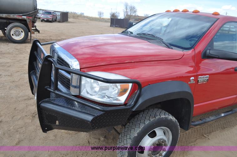 image for item F2365 2008 Dodge Ram 5500 HD Quad Cab flatbed truck