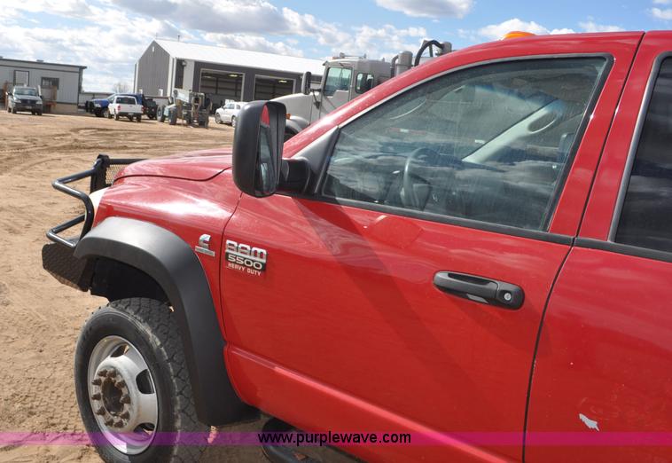 image for item F2365 2008 Dodge Ram 5500 HD Quad Cab flatbed truck