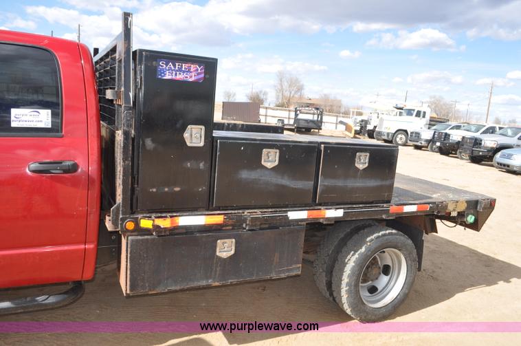 image for item F2365 2008 Dodge Ram 5500 HD Quad Cab flatbed truck