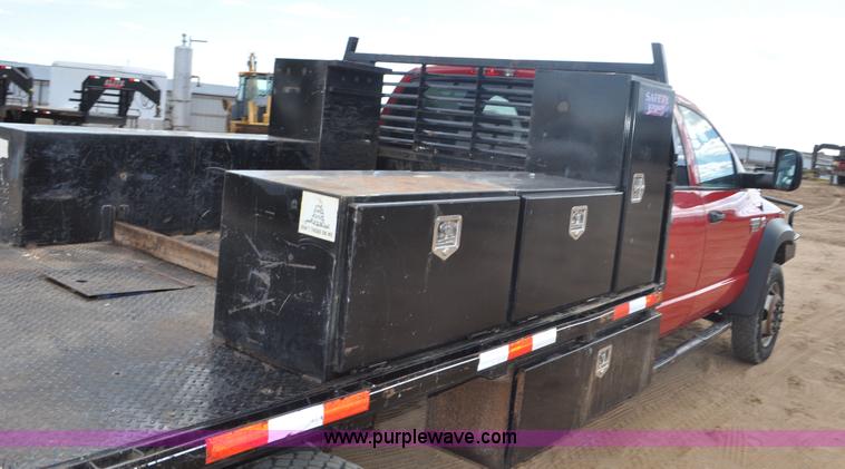 image for item F2365 2008 Dodge Ram 5500 HD Quad Cab flatbed truck