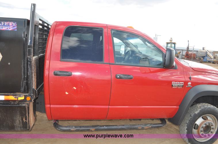 image for item F2365 2008 Dodge Ram 5500 HD Quad Cab flatbed truck