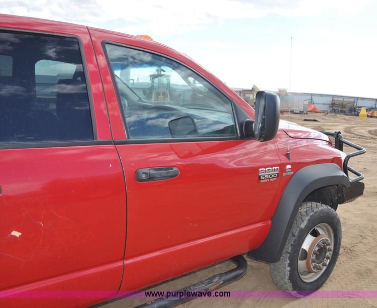 image for item F2365 2008 Dodge Ram 5500 HD Quad Cab flatbed truck
