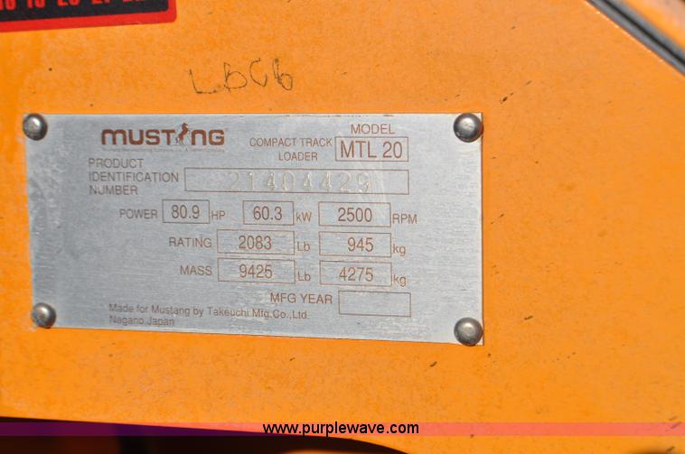 image for item F2373 Mustang MTL20 skid steer