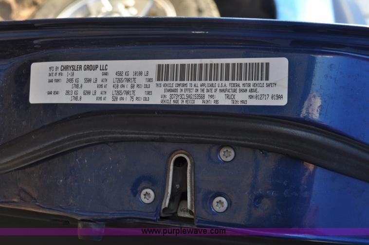 image for item F2375 2010 Dodge Ram 3500 Quad Cab flatbed truck