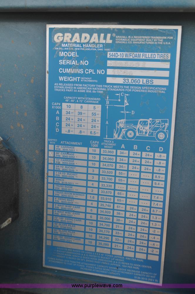 image for item F2376 Gradall 544D-10 telehandler