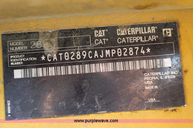image for item F7642 2012 Caterpillar 289C tracked skid steer