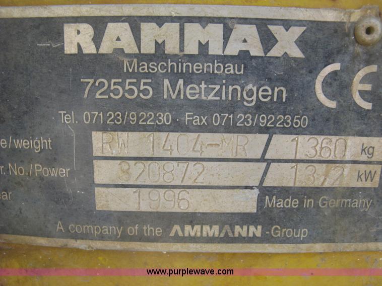image for item H8720 1996 Multiquip Rammax RW1404-MR trench compactor