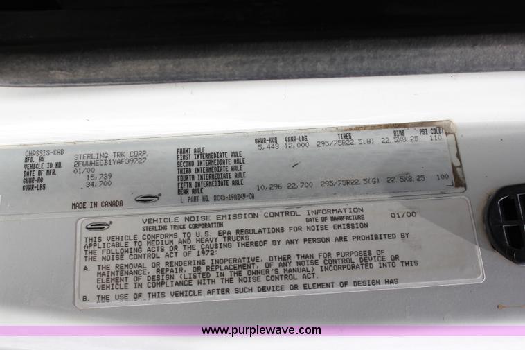 image for item I1750 2000 Sterling T93 mixer truck