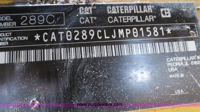 image for item I3066 2011 Caterpillar 289C skid steer