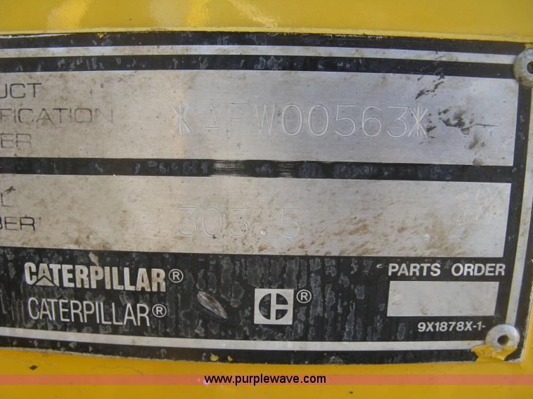 image for item K2971 2000 Caterpillar 303.5 compact excavator