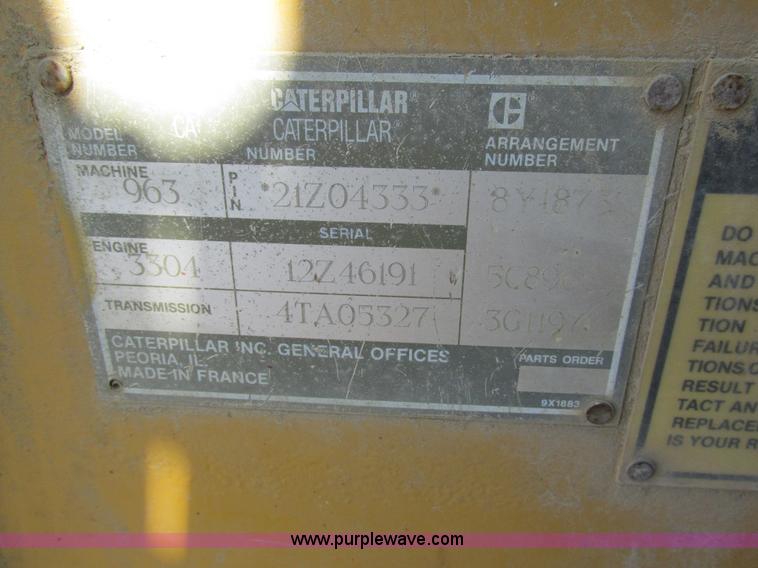 image for item K5000 1992 Caterpillar 963A track loader