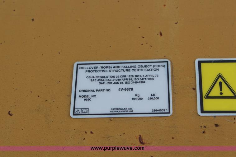 image for item K6754 1983 Caterpillar 992C wheel loader