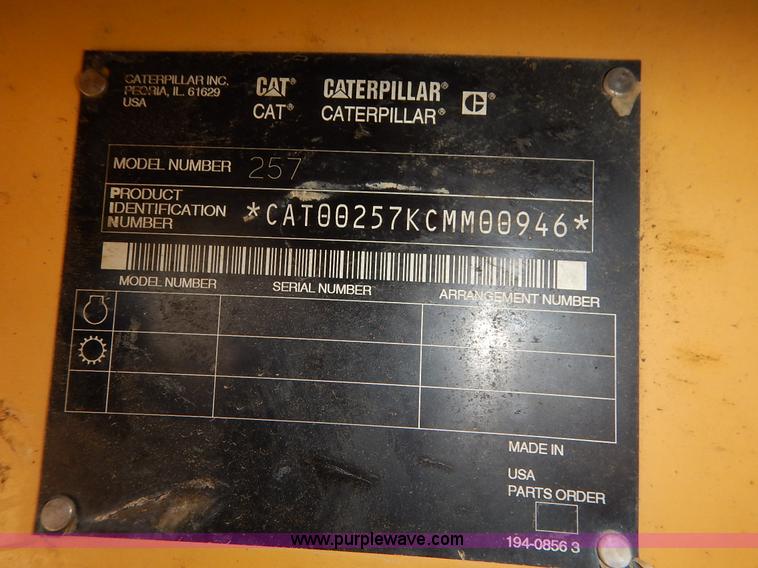 image for item K6759 2003 Caterpillar 257 skid steer