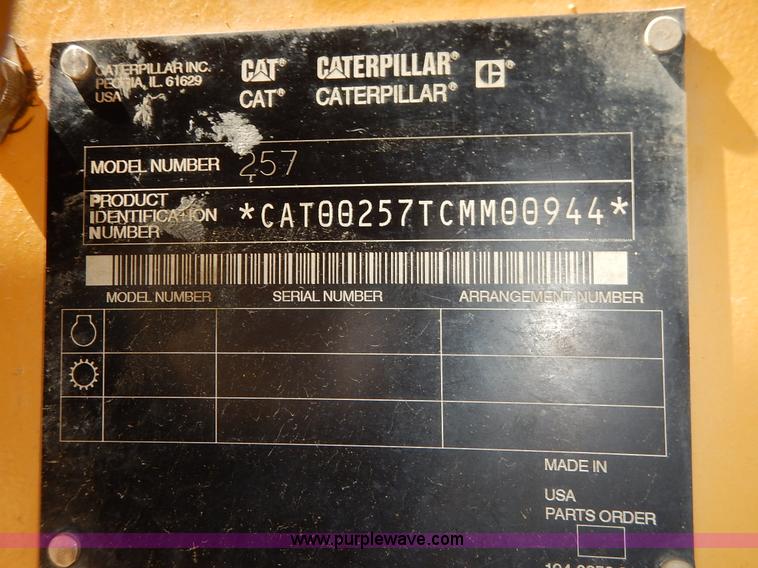 image for item K6760 2003 Caterpillar 257 skid steer