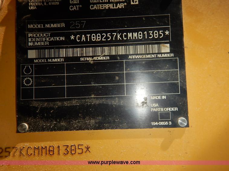 image for item K7179 2003 Caterpillar 257 skid steer