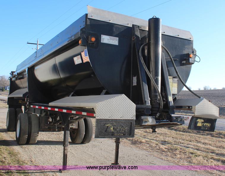 image for item K8769 2002 Travis barrel bed end dump trailer