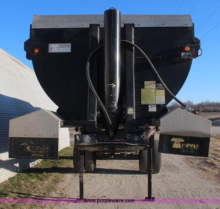 image for item K8769 2002 Travis barrel bed end dump trailer