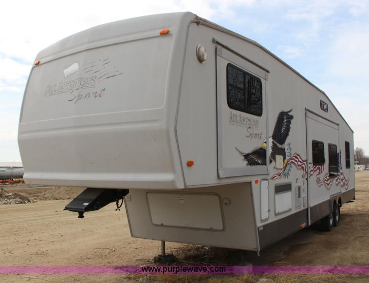 image for item F7633 2005 All American Sport fifth wheel toy hauler camper