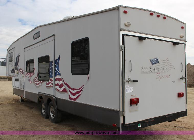 image for item F7633 2005 All American Sport fifth wheel toy hauler camper