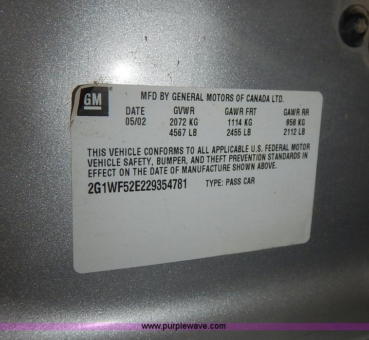 image for item J4000 2002 Chevrolet Impala