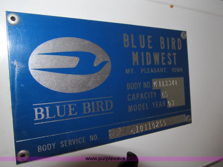 image for item K5517 2003 International 3800 Blue Bird school bus