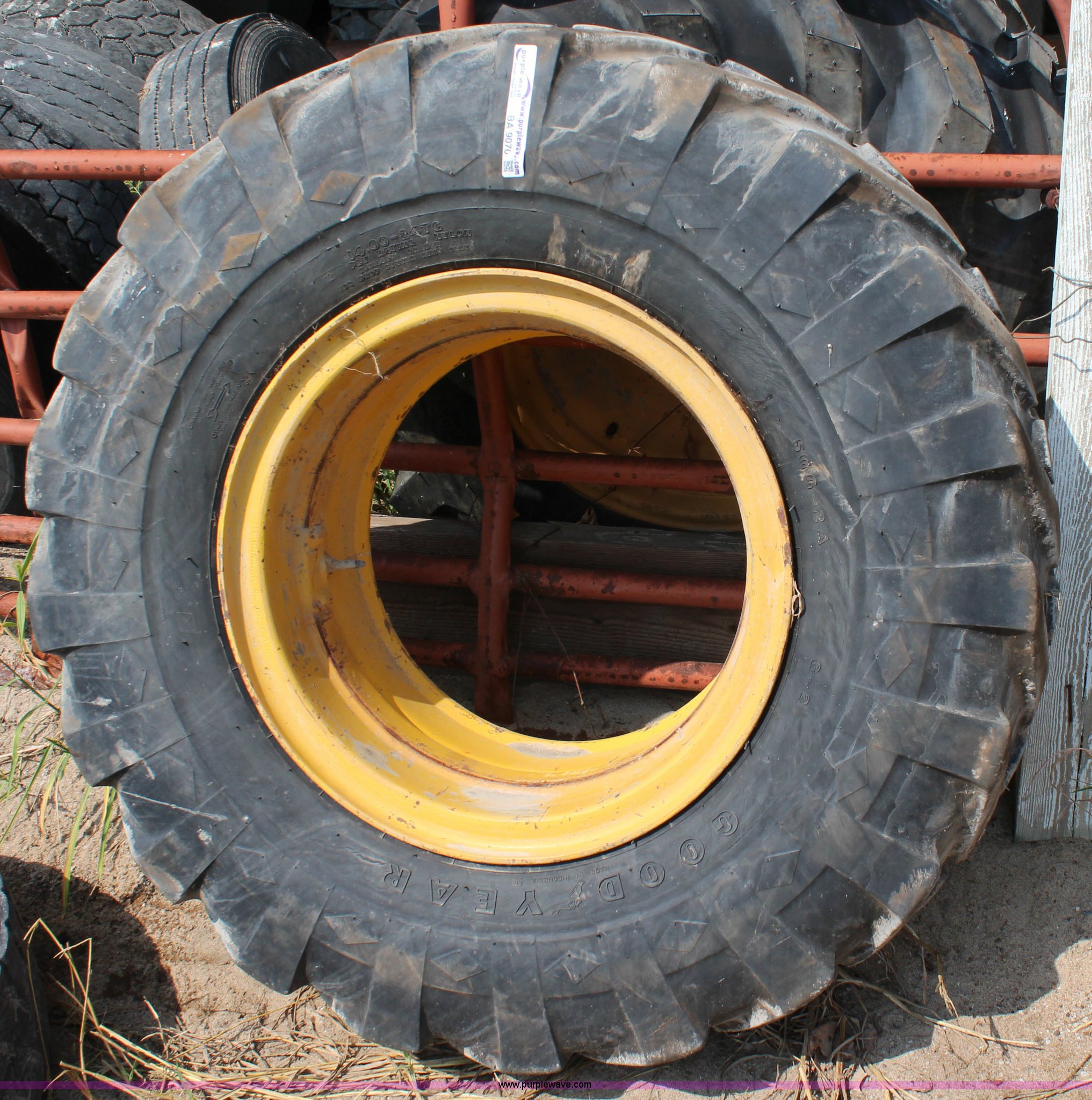14.0024 motor grader tire and wheel in Atchison, KS Item BA9070 sold
