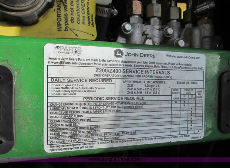 image for item AC9286 John Deere Z-425-54L ZTR lawn mower