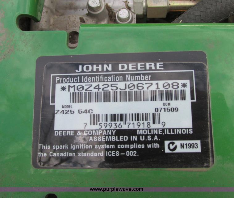 image for item AC9286 John Deere Z-425-54L ZTR lawn mower