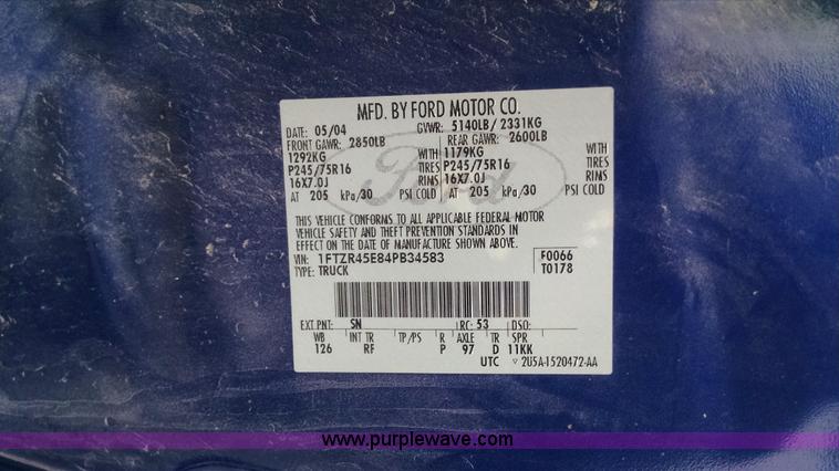 image for item F8426 2004 Ford Ranger Edge SuperCab pickup truck