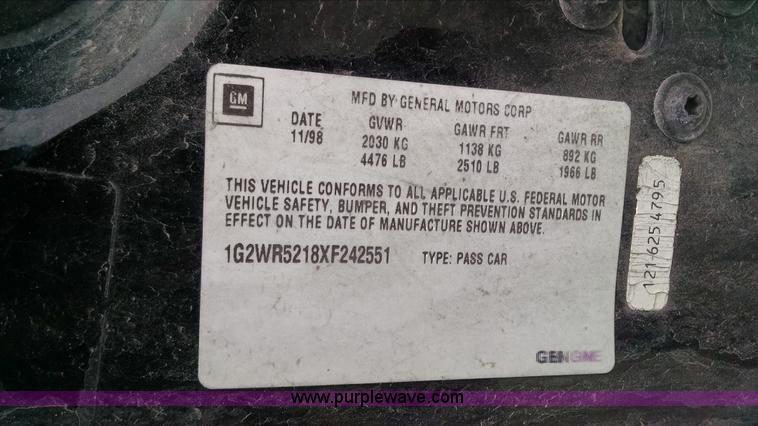 image for item F8435 1999 Pontiac Grand Prix GTP