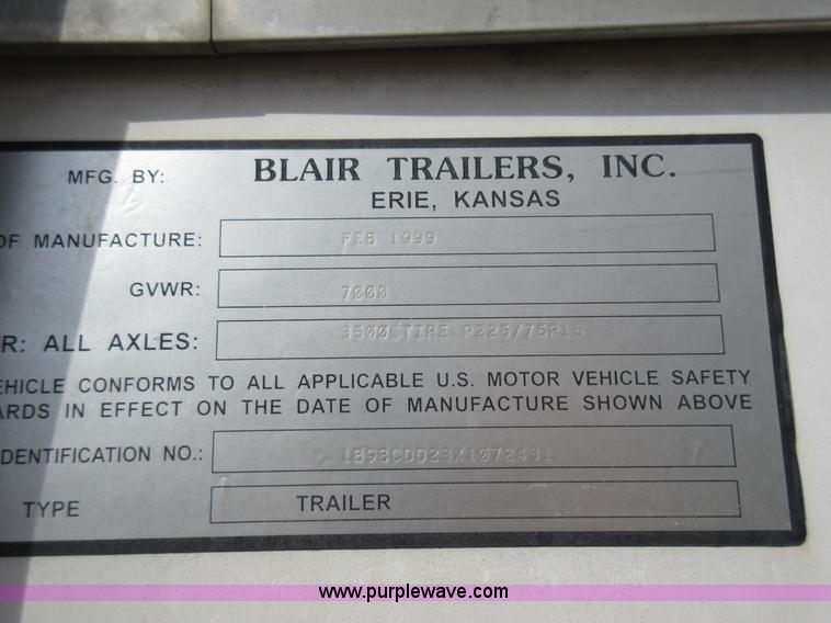 image for item F8457 1999 Blair enclosed trailer